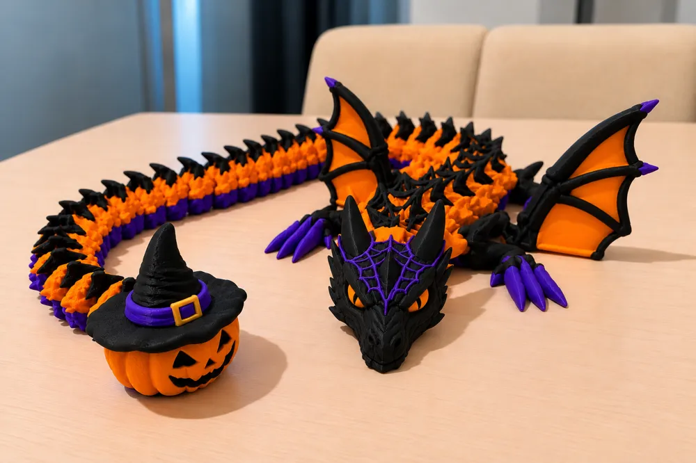 Articulated Halloween themed dragon, photo 3 of 4 - Articulated Halloween themed dragon Toys & Games