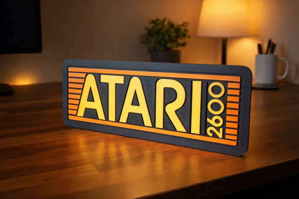 Atari 2600 Desk or Wall Sign, photo 2 of 3 - Atari 2600 Desk or Wall Sign Household