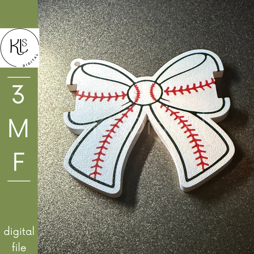 Baseball and Softball Bow Hair Tie Holder, photo 3 of 4 - Baseball and Softball Bow Hair Tie Holder Generative Art