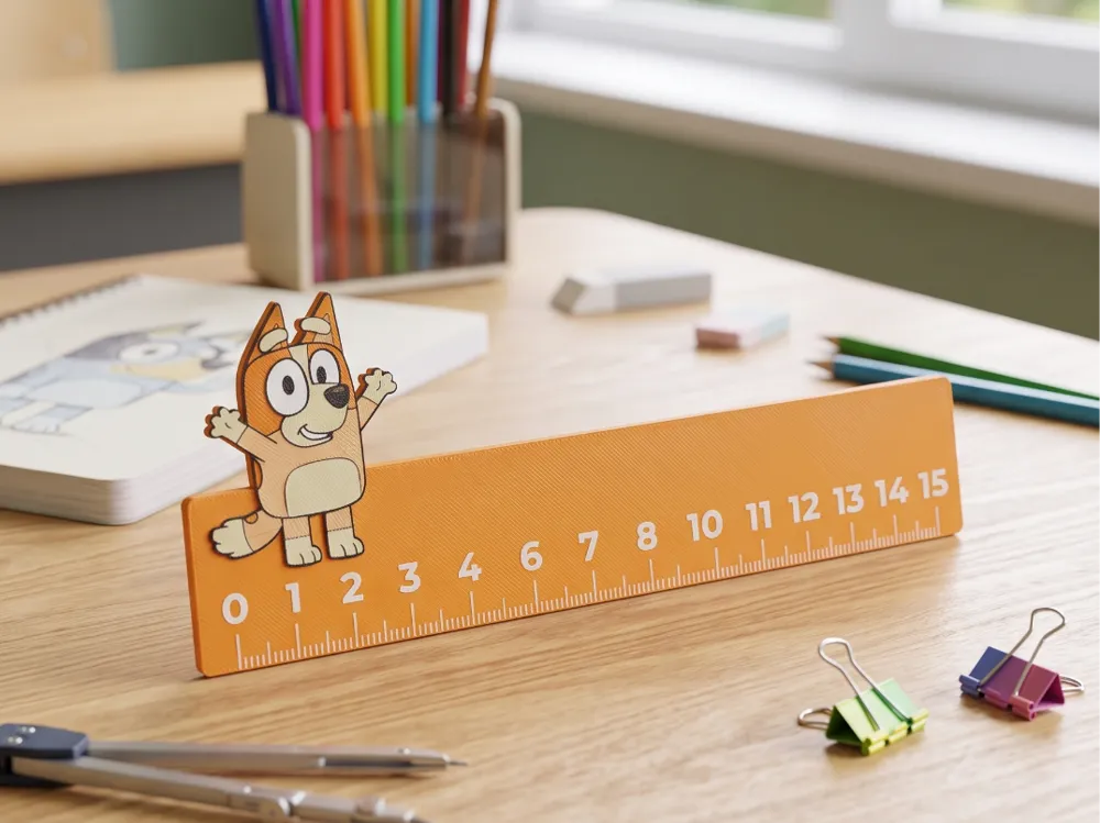 Bingo (Bluey) Kids Ruler (15 cm), Flat & Smooth