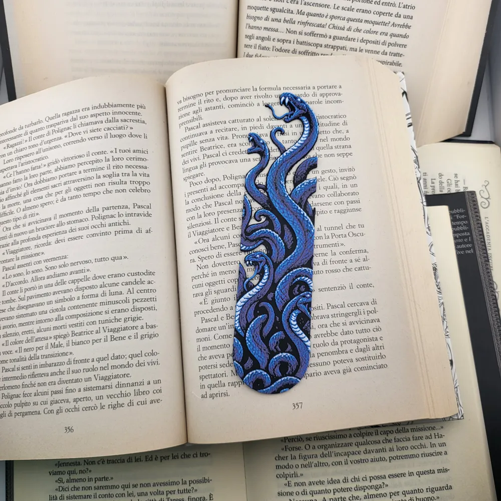 Blue Serpent Bookmark Snake Book Marker Book Decor, photo 4 of 4 - Blue Serpent Bookmark Snake Book Marker Book Decor Art