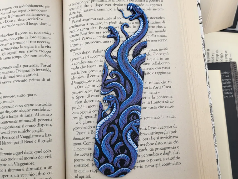 Blue Serpent Bookmark Snake Book Marker Book Decor