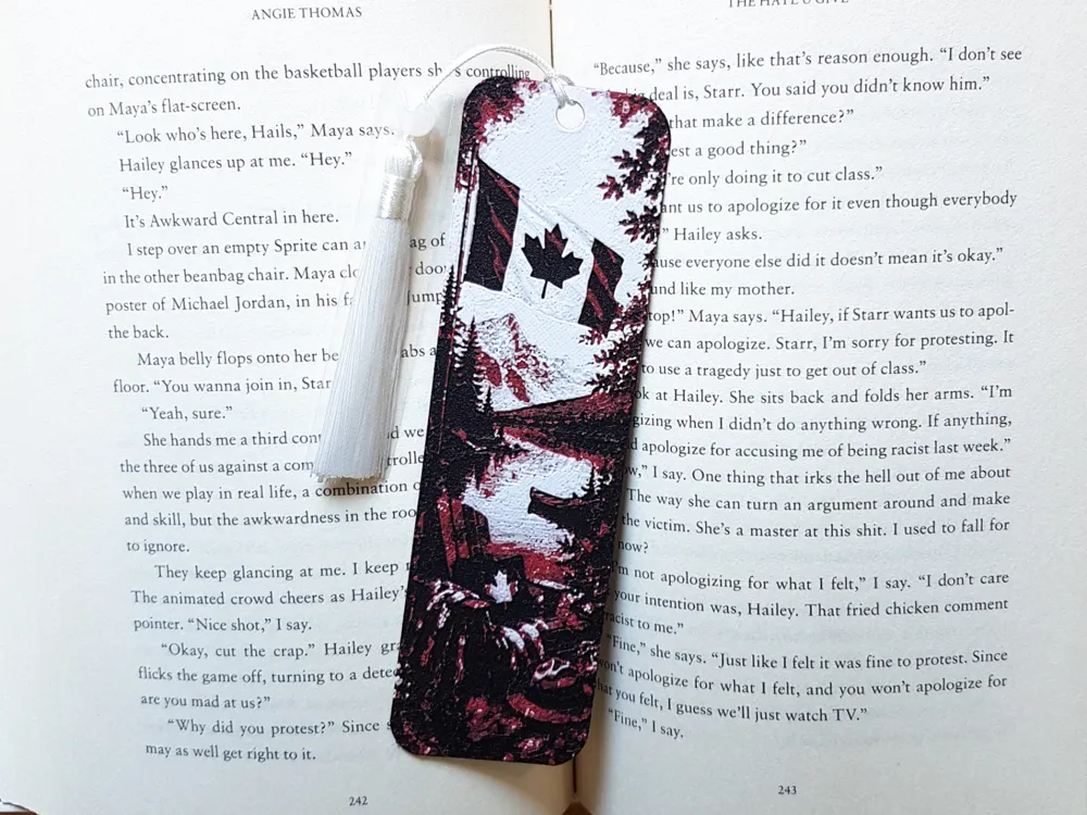 Bookmark, Canada Day, Flag - 3D printed Hueforge & Lithophane, in stock in India