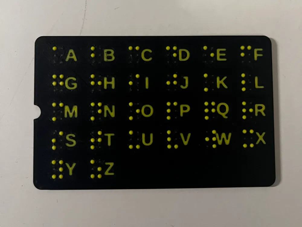 Braille Alphabet Wallet Card (Grade 1)