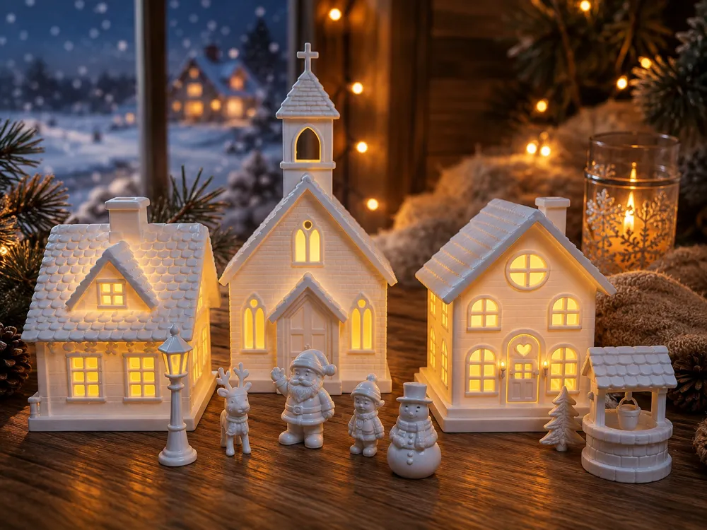 Weihnachtsdorf mit LED-Beleuchtung, photo 3 of 4 - Weihnachtsdorf mit LED-Beleuchtung Household