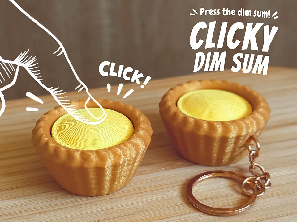Clicky Dim Sum, Hong Kong Egg Tart Fidget Toy, photo 2 of 3 - Clicky Dim Sum, Hong Kong Egg Tart Fidget Toy Toys & Games