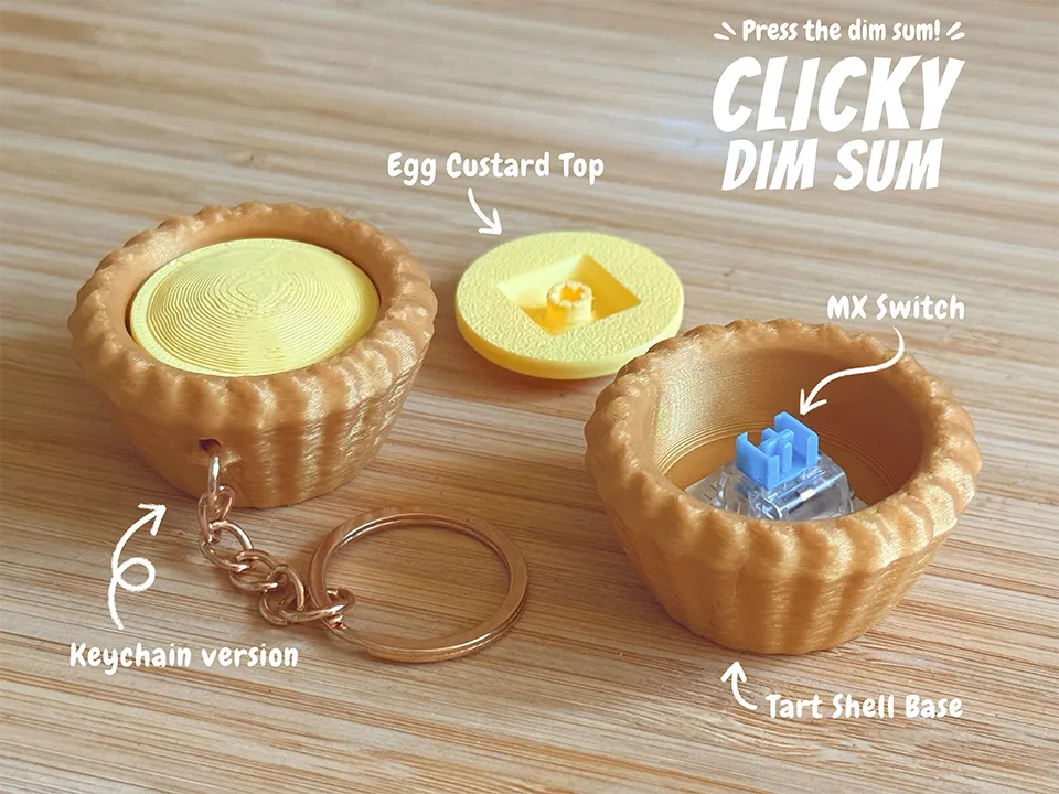 Clicky Dim Sum, Hong Kong Egg Tart Fidget Toy, photo 3 of 3 - Clicky Dim Sum, Hong Kong Egg Tart Fidget Toy Toys & Games