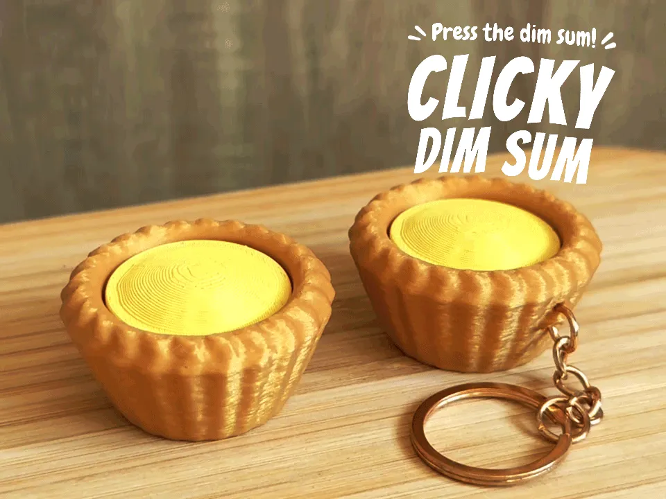 Clicky Dim Sum, Hong Kong Egg Tart Fidget Toy - 3D printed Other Toys & Games, in stock in India