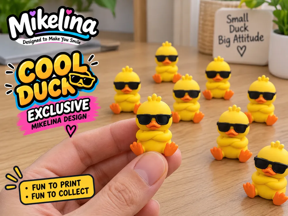 COOL DUCK, Small Duck, Big Attitude! - 3D printed Decor, in stock in India
