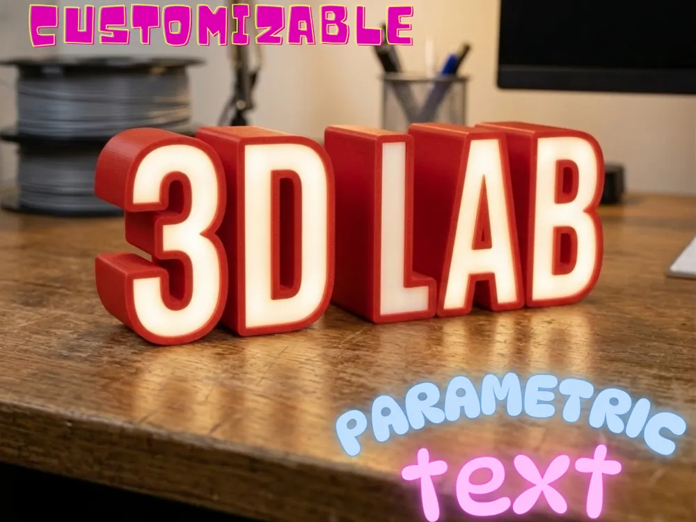 Customizable 3D Text, Parametric