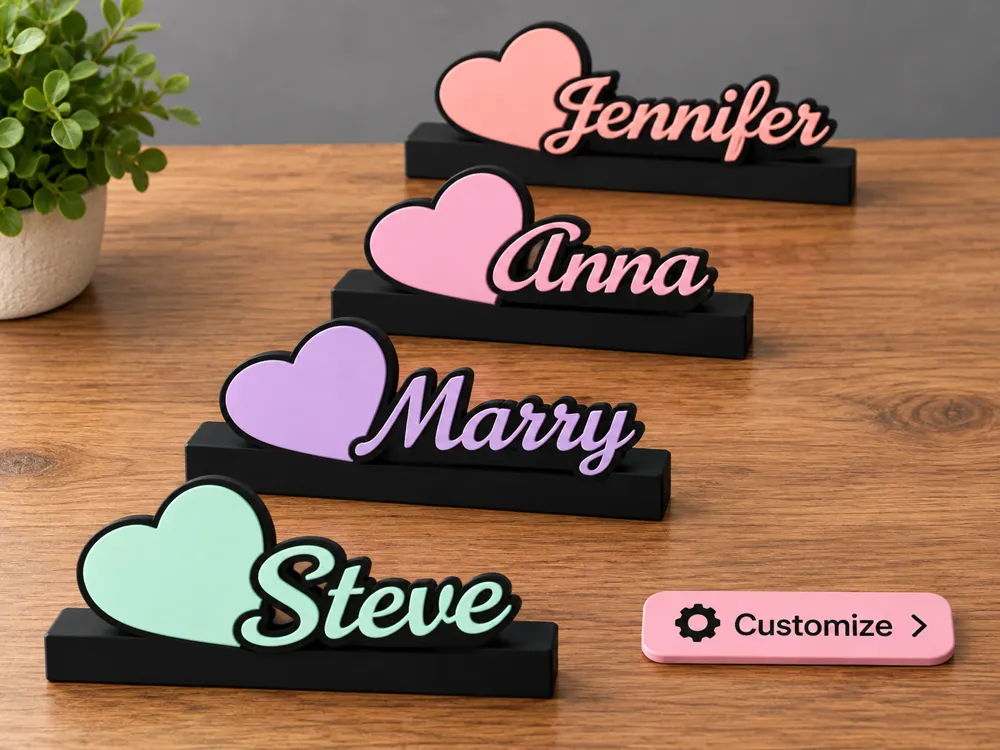 Customizable desk name sign - parametric, photo 3 of 4 - Customizable desk name sign - parametric Art