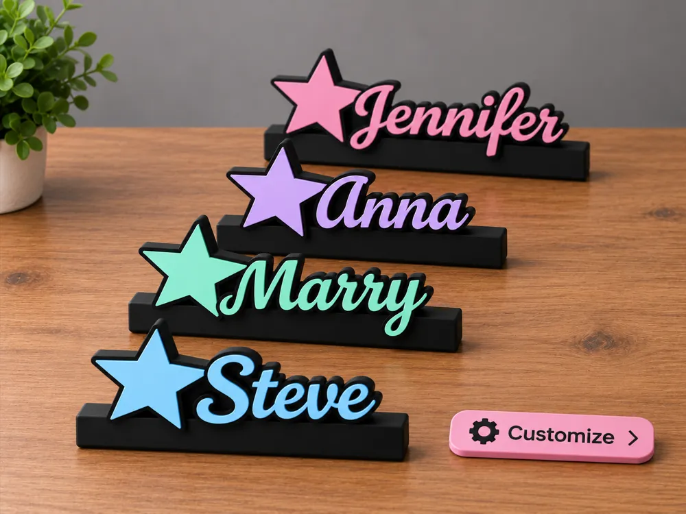 Customizable desk name sign - parametric, photo 4 of 4 - Customizable desk name sign - parametric Art