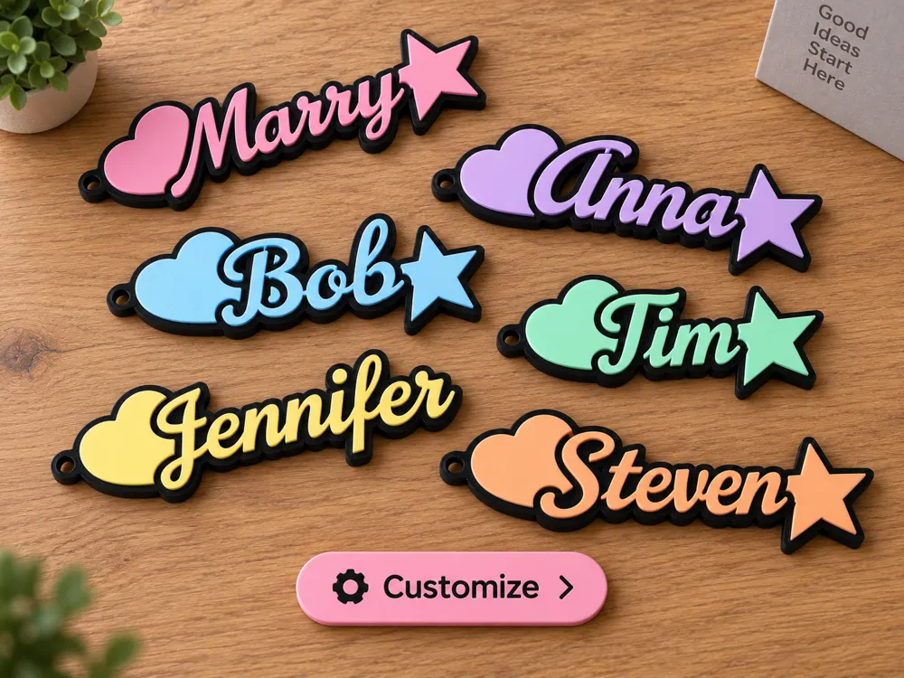 Customizable Parametric Name Keychain