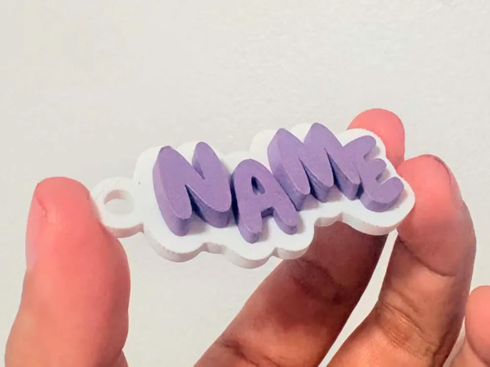 Customizable Wavy NameTag Keychain