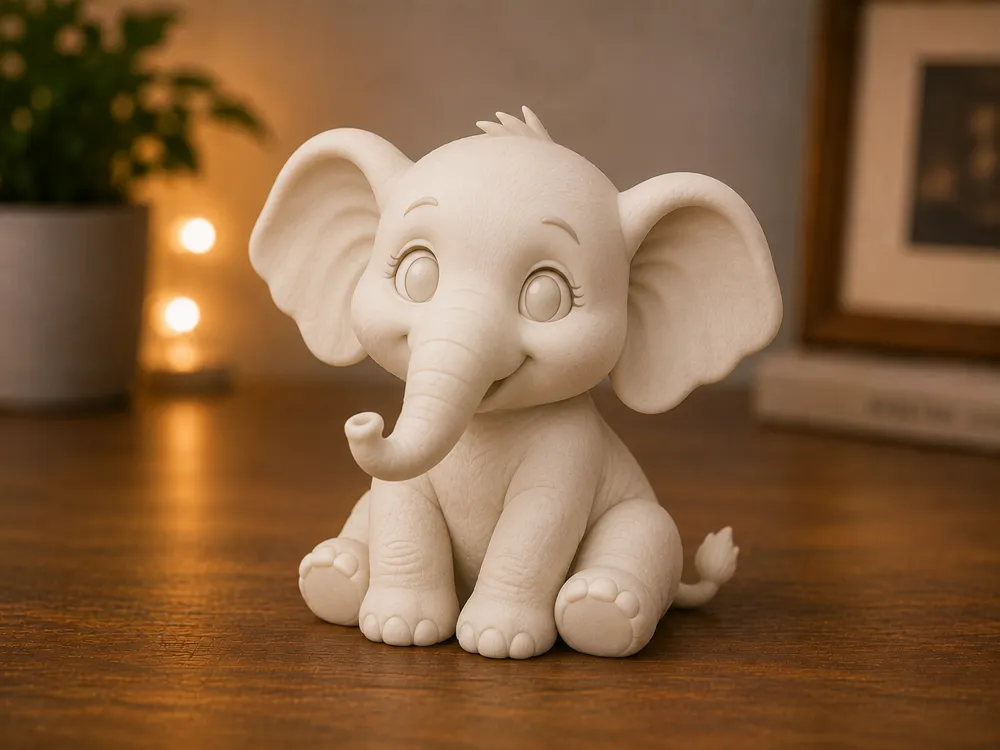 Cute Baby Elephant, Adorable Figurine