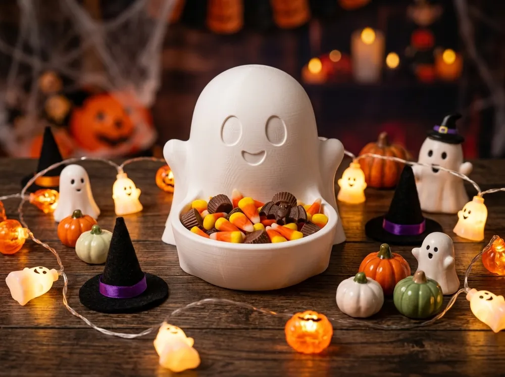Cute Ghost Candy Bowl, Halloween Decor, photo 4 of 4 - Cute Ghost Candy Bowl, Halloween Decor Household
