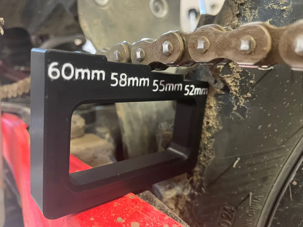 Dirtbike chain adjustment tool