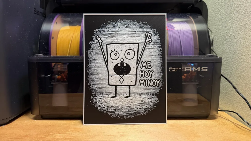 Doodlebob Spongebob HueForge, photo 2 of 5 - Doodlebob Spongebob HueForge Generative 3D Model