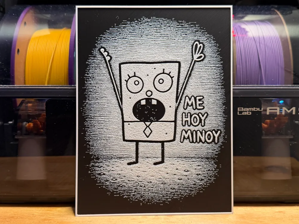 Doodlebob Spongebob HueForge - 3D printed Hueforge & Lithophane, in stock in India