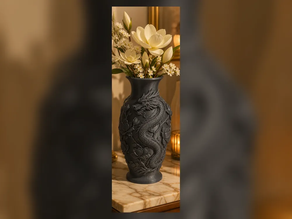 Dragon Magnolia Decorative Flower Vase, photo 5 of 5 - Dragon Magnolia Decorative Flower Vase Household
