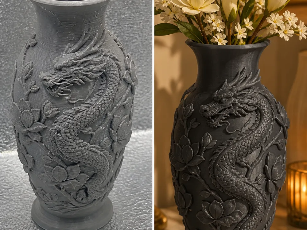 Dragon Magnolia Decorative Flower Vase - 3D printed Decor, in stock in India