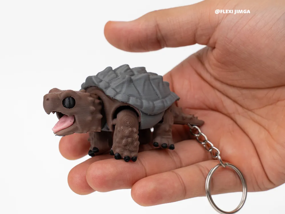 Flexi Alligator Snapping Turtle & Keychain, photo 3 of 4 - Flexi Alligator Snapping Turtle & Keychain Miniatures