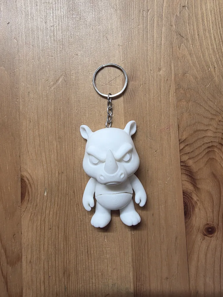 Flexi Rhino Keyring, photo 2 of 2 - Flexi Rhino Keyring Art