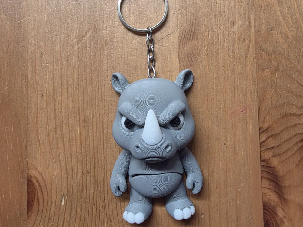Flexi Rhino Keyring - 3D printed Other Art Models, in stock in India