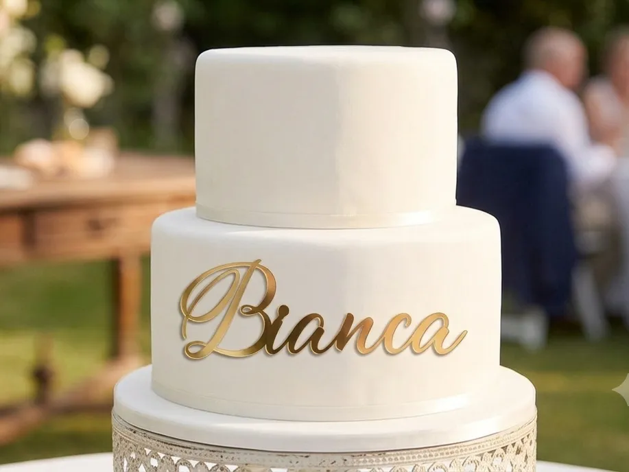 cake topper frontale nome Bianca - 3D printed Gadgets, in stock in India