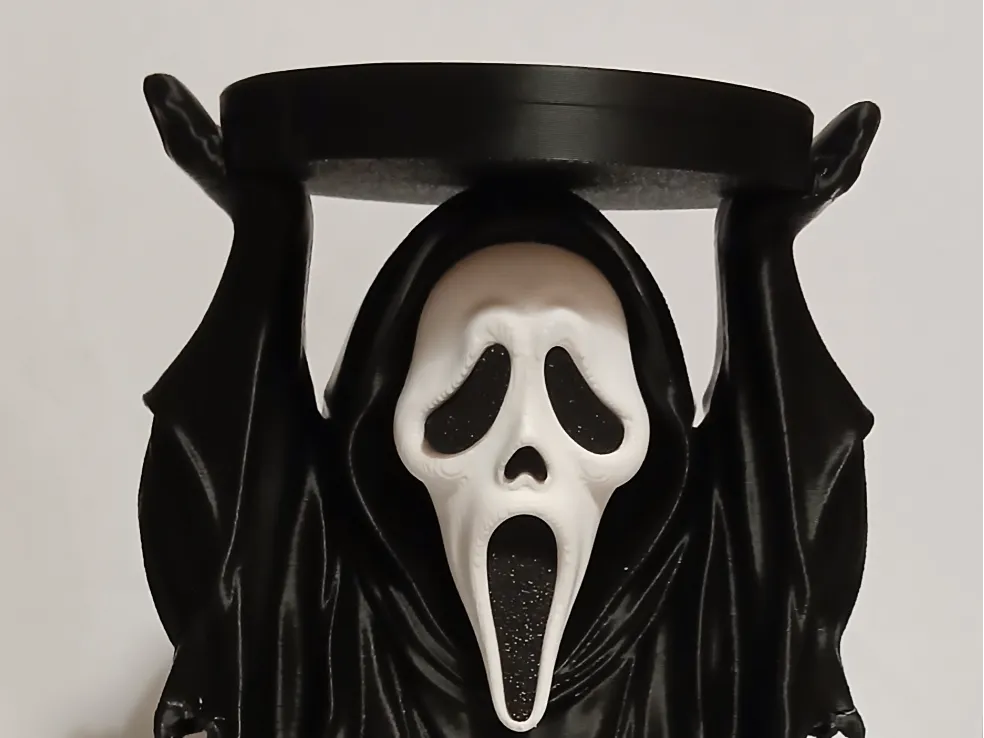 GHOST FACE CANDLE HOLDER WITH TEALIGHT CUTOUT