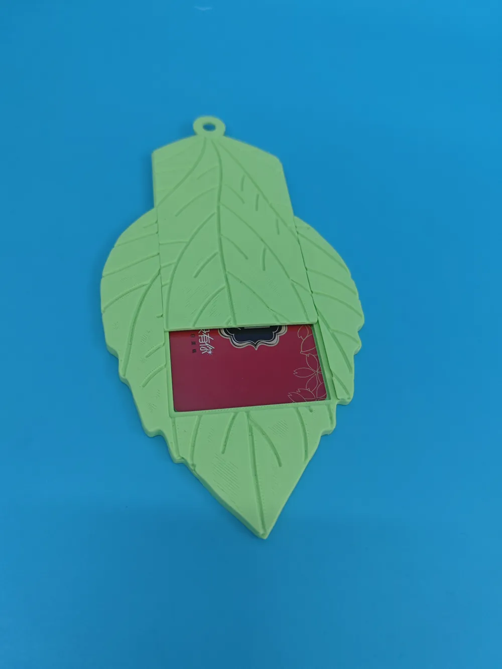 Green leaf card holder, photo 4 of 5 - Green leaf card holder Art