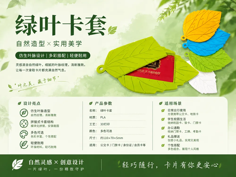 Green leaf card holder - 3D printed Other Art Models, in stock in India
