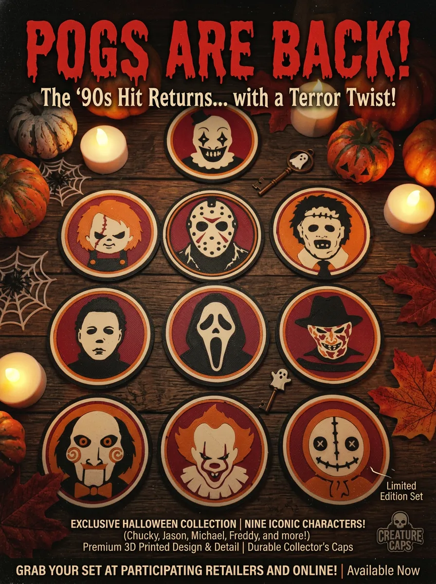 Horror Pogs, 10 Iconic Scary Collectible Discs, photo 3 of 4 - Horror Pogs, 10 Iconic Scary Collectible Discs Art