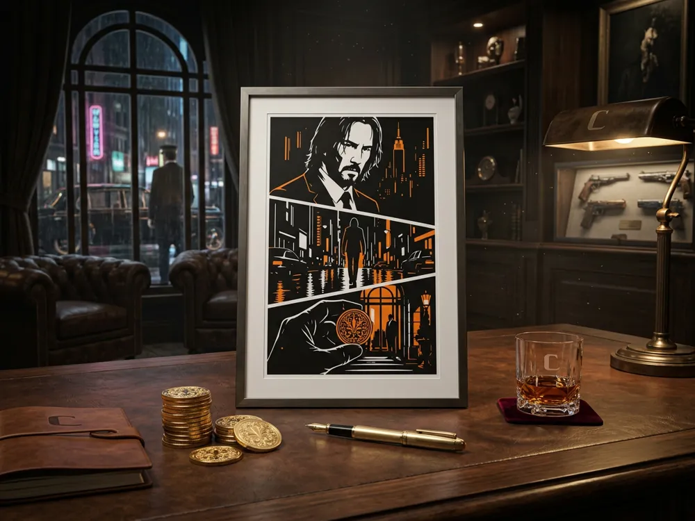 John Wick Storyboard Wall Art - 3D printed Decor, in stock in India