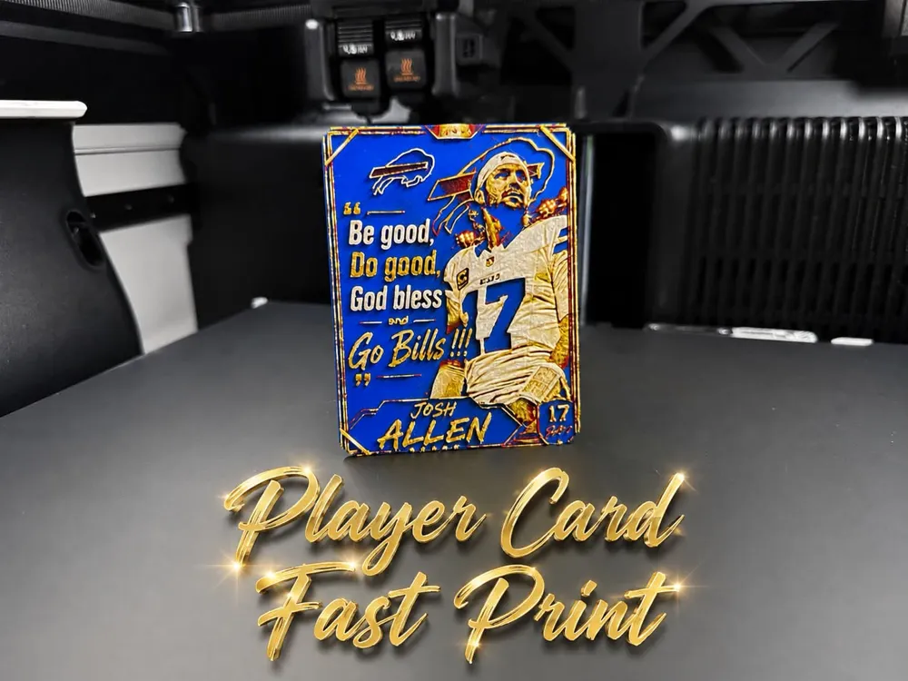 Josh Allen Go Bills Quote Player Card - 3D printed Characters, in stock in India