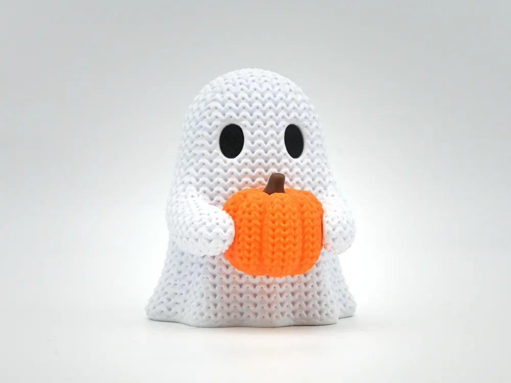 Knitted Pumpkin Ghost - Halloween