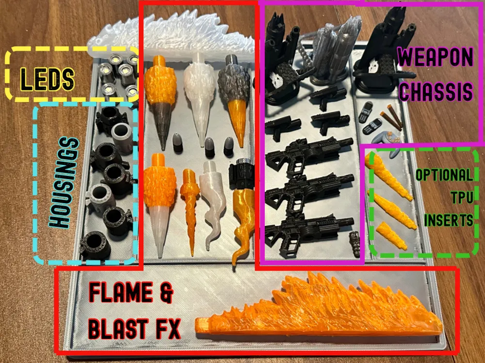 LED Modular Weapons Pack, 1:12 Scale, photo 5 of 5 - LED Modular Weapons Pack, 1:12 Scale Toys & Games