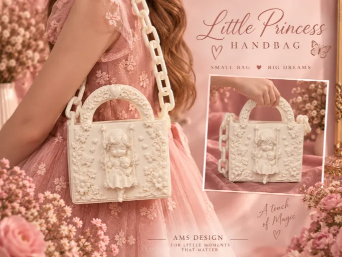 Little Princess Handbag with Chain - 3D printed Bags, in stock in India