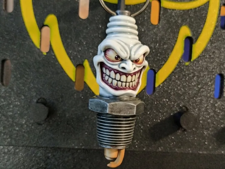 Evil spark plug keychain - 3D printed Decor, in stock in India