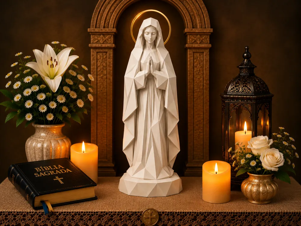 Estátua Minimalista de NOSSA SENHORA - Low Poly - Sculptures, in stock in India