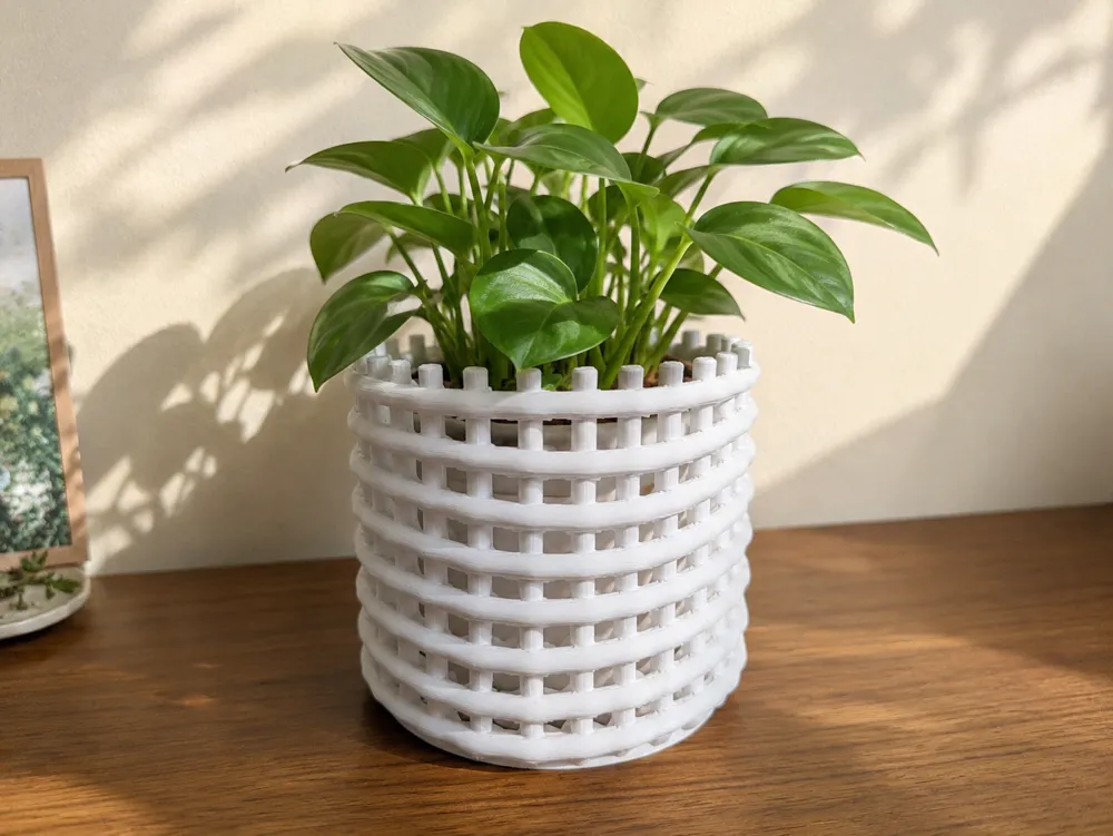 modern woven basket, photo 3 of 5 - modern woven basket Household