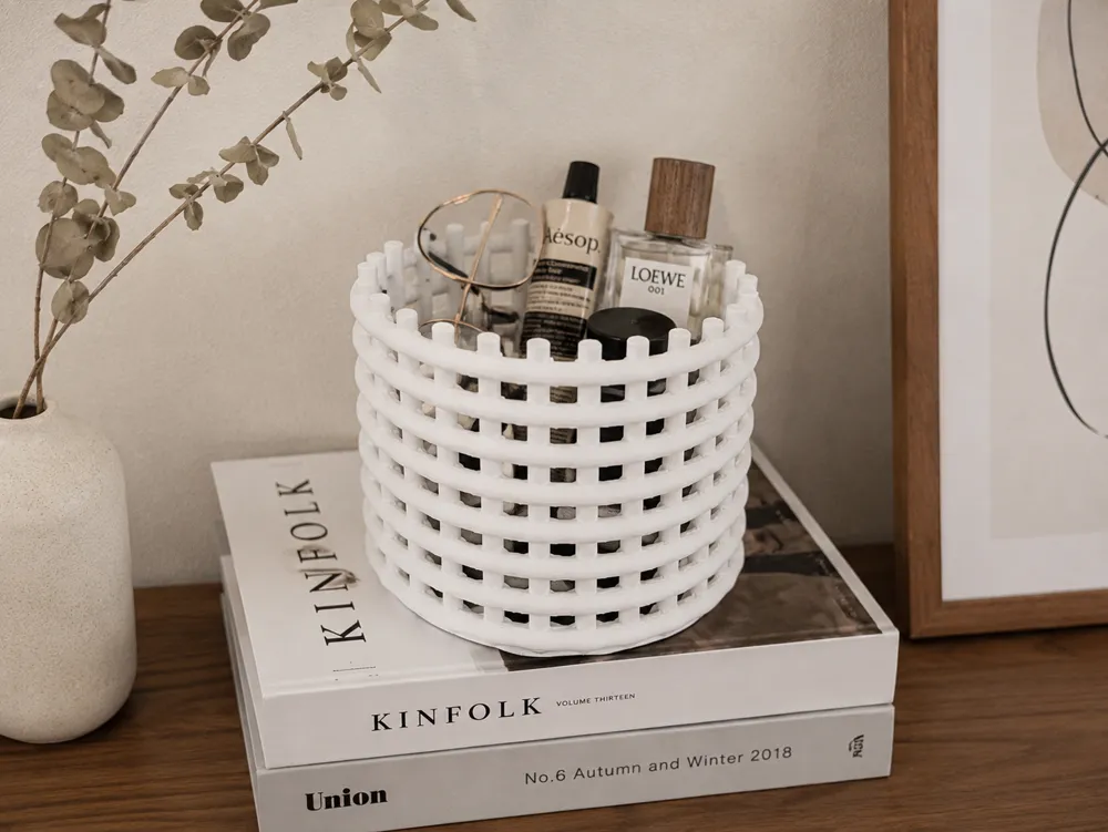 modern woven basket, photo 4 of 5 - modern woven basket Household