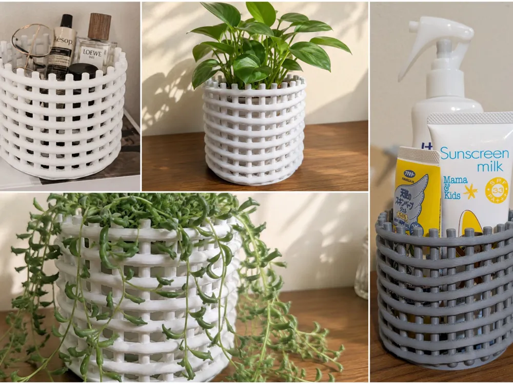 modern woven basket - 3D printed Decor, in stock in India