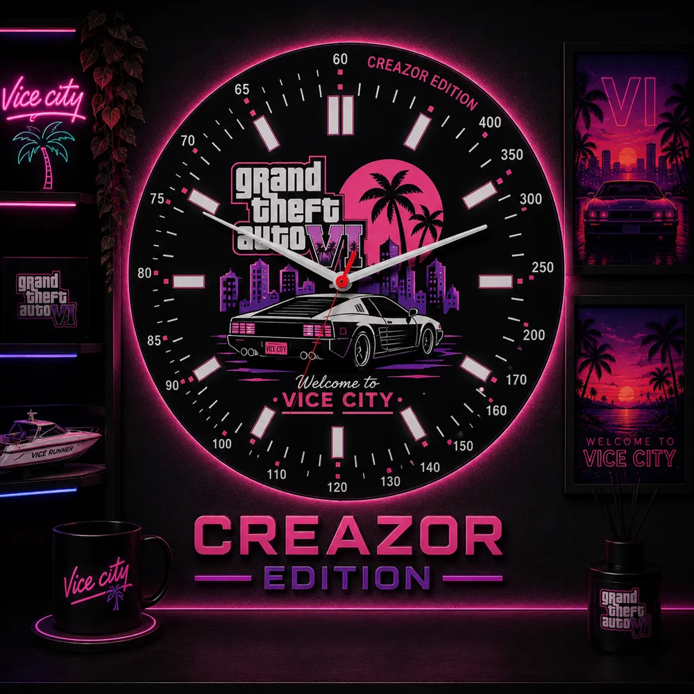 Modular Wall Clock, GTA VI Edition, photo 3 of 5 - Modular Wall Clock, GTA VI Edition Household