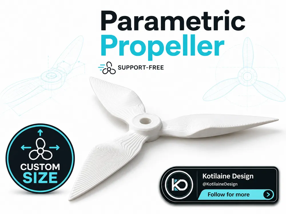 Parametric Propeller Generator Blades - 3D printed RC, in stock in India