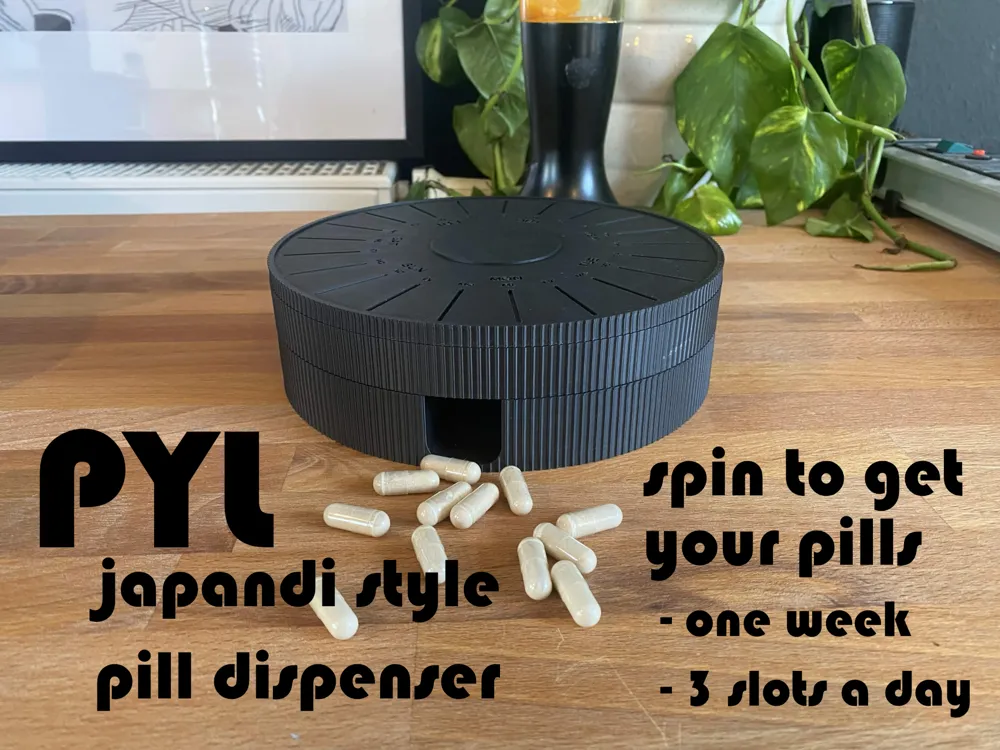 Pilldispenser japandi style with rachet mechanism