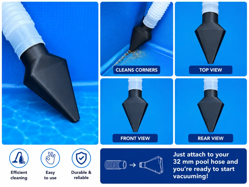 Pool Corner Vacuum Nozzle - 3D printed Garden, in stock in India