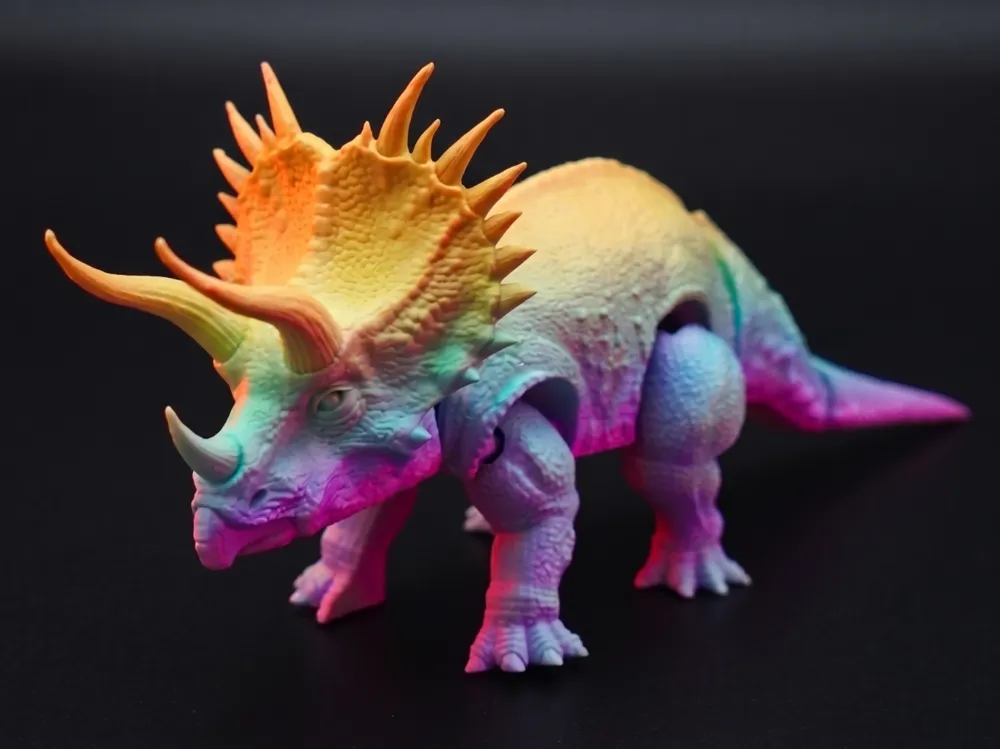 Realistic Articulated Triceratops - 3D printed Animals, in stock in India