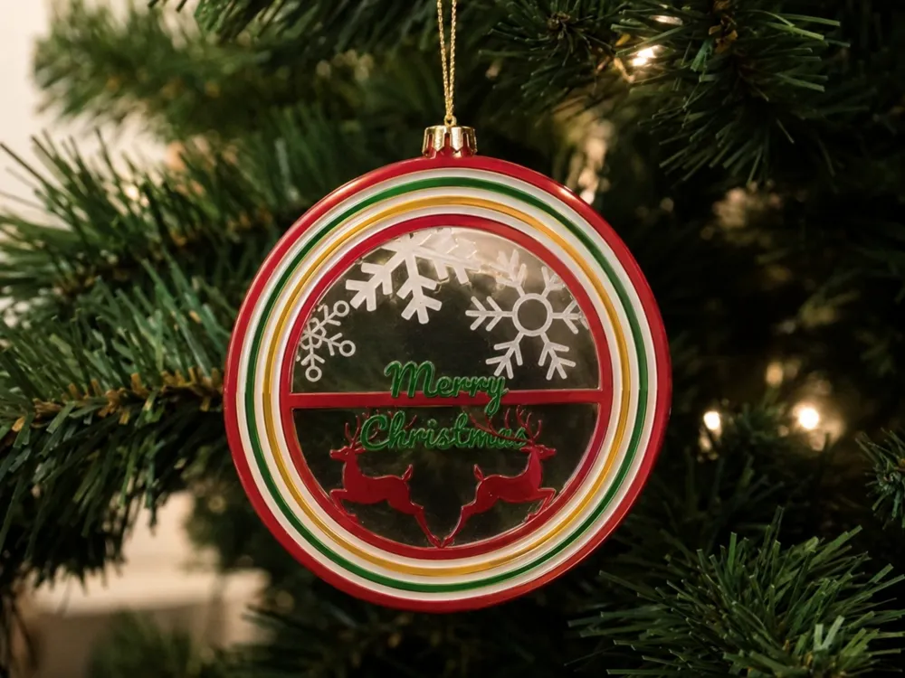 Red and Green Christmas tree ornament