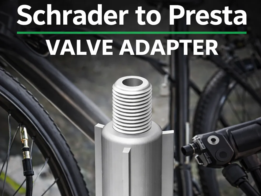 Schrader to Presta valve adapter for bike